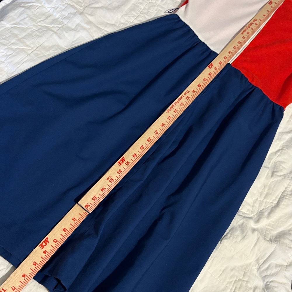 VTG Toni Todd Elegant Colorblock Dress - Red, White, and Blue - Picture 6 of 7